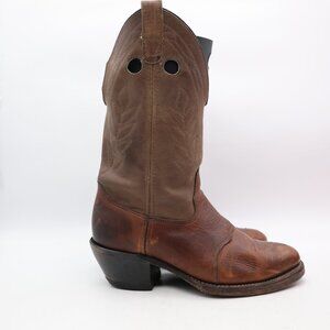 Double H Buckaroos Brown Leather Women’s Size 8.5 EE Pull On Boots Made in USA